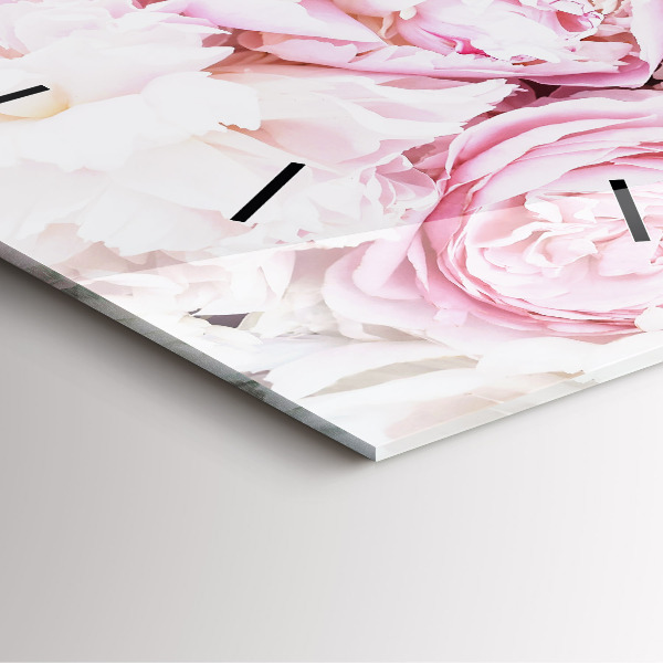 Szögletes fali üvegóra Dekoratív virágok