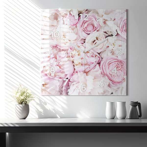 Szögletes fali üvegóra Dekoratív virágok