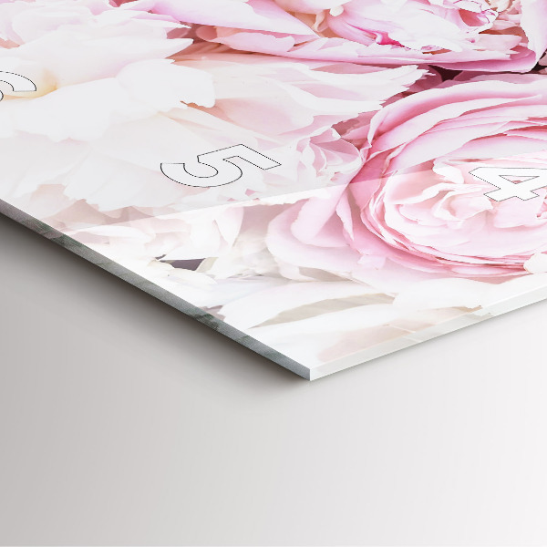 Szögletes fali üvegóra Dekoratív virágok