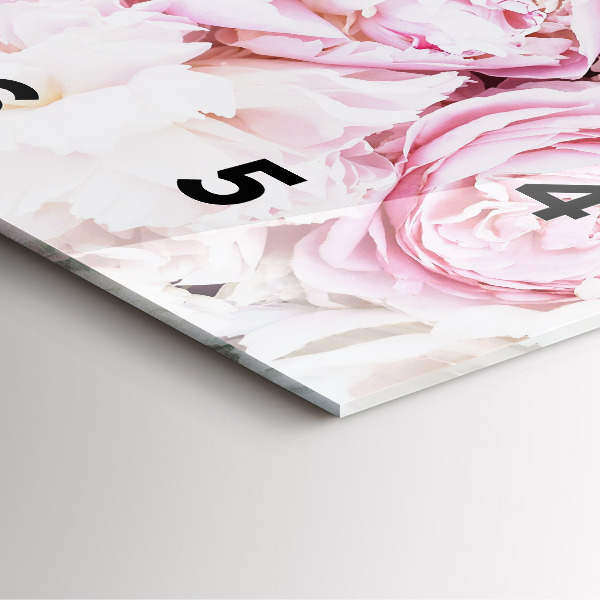 Szögletes fali üvegóra Dekoratív virágok