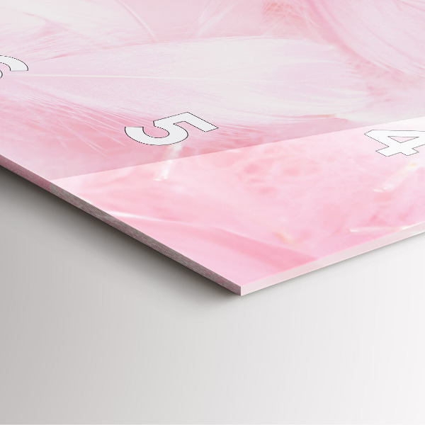 Szögletes fali üvegóra Tollak – absztrakt