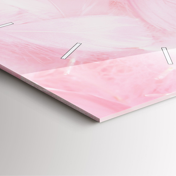 Szögletes fali üvegóra Tollak – absztrakt