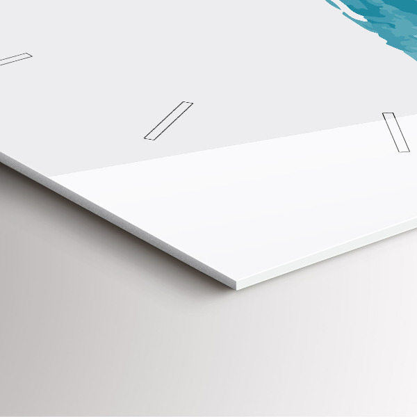 Szögletes fali üvegóra Ecsetvonások