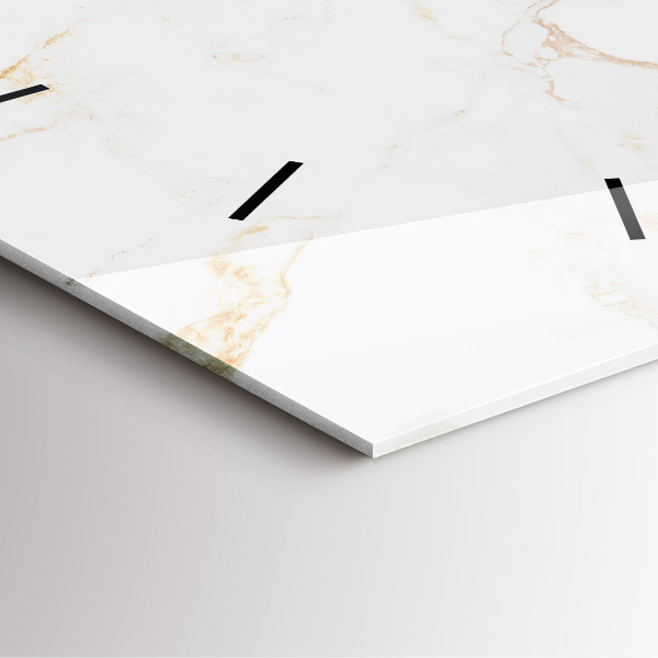 Szögletes fali üvegóra Elegáns márvány