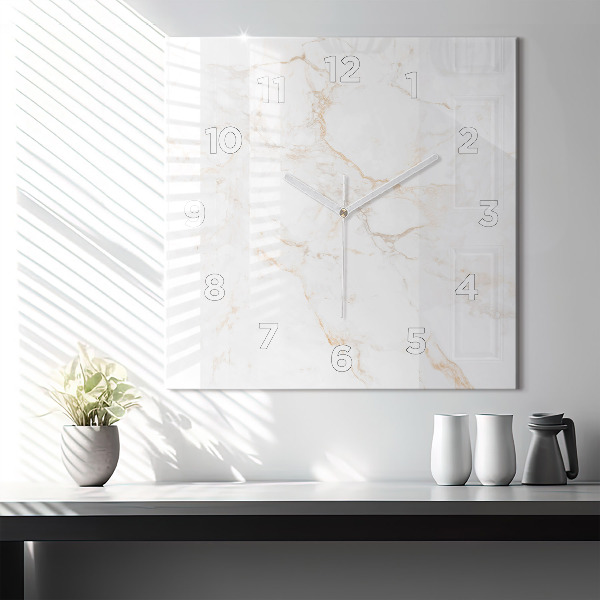 Szögletes fali üvegóra Elegáns márvány