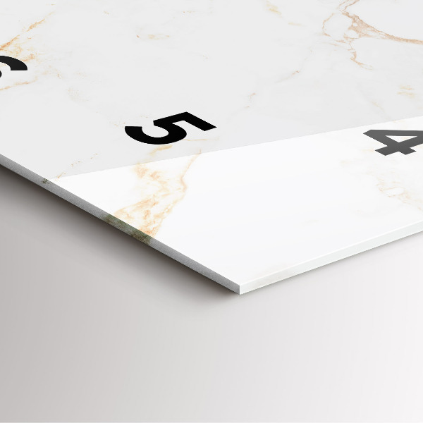 Szögletes fali üvegóra Elegáns márvány