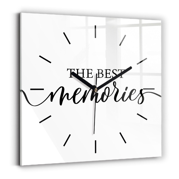 Szögletes fali üvegóra Emlékek felirat