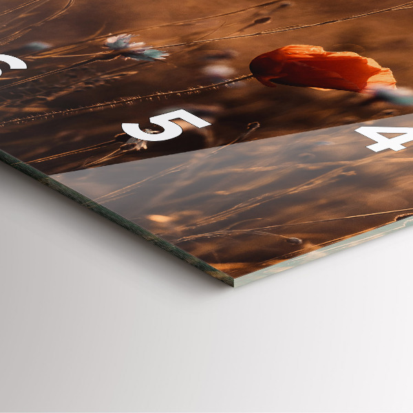 Szögletes fali üvegóra Mezei napkelte