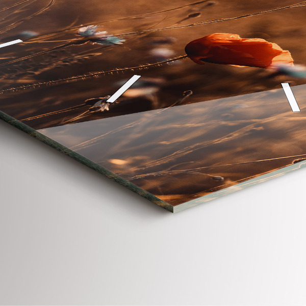 Szögletes fali üvegóra Mezei napkelte