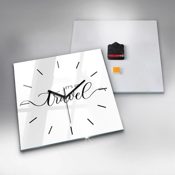 Szögletes fali üvegóra Utazási felirat