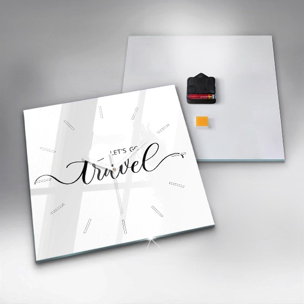 Szögletes fali üvegóra Utazási felirat