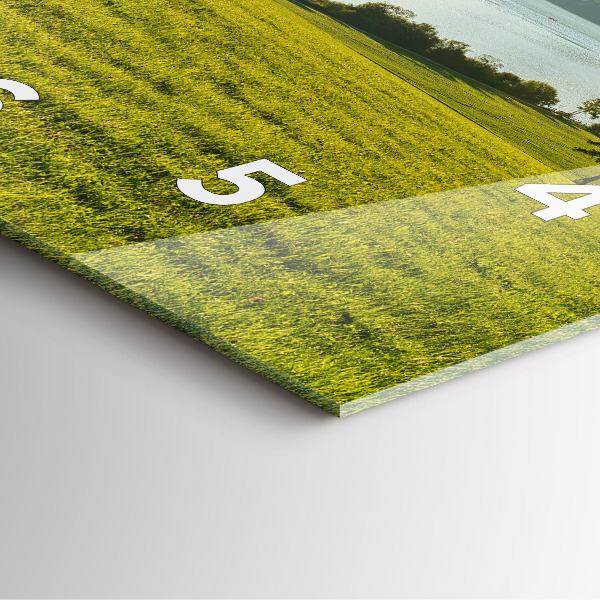 Szögletes fali üvegóra Hegyek és mező