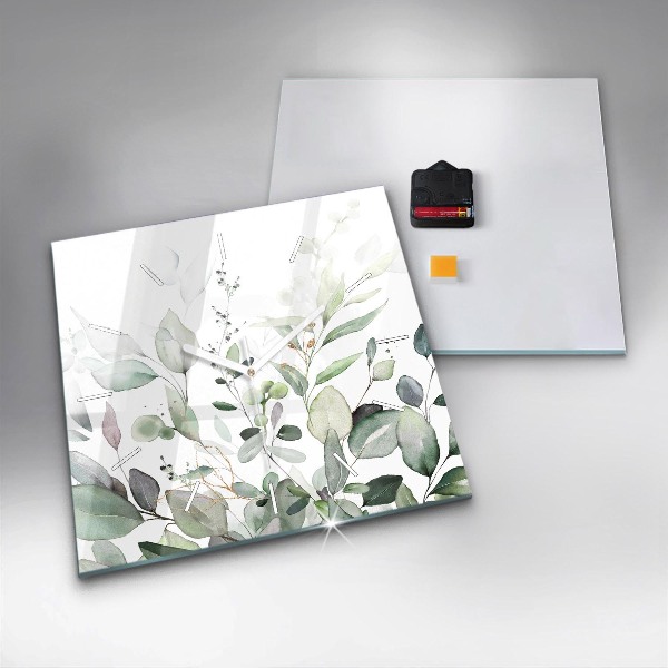 Szögletes fali üvegóra Növények levelei