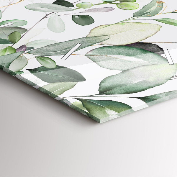 Szögletes fali üvegóra Növények levelei