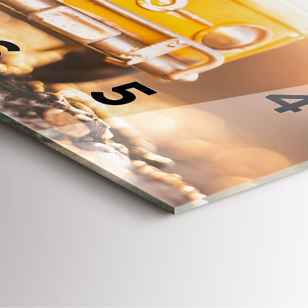 Szögletes fali üvegóra Autó nyaralni