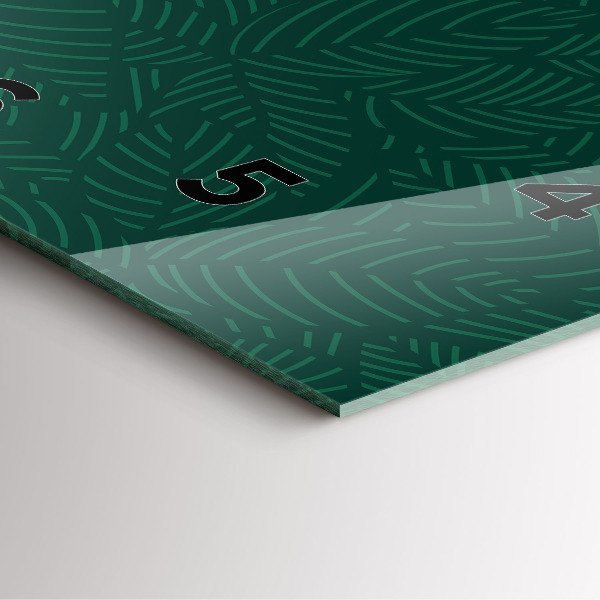 Szögletes fali üvegóra Levélminta