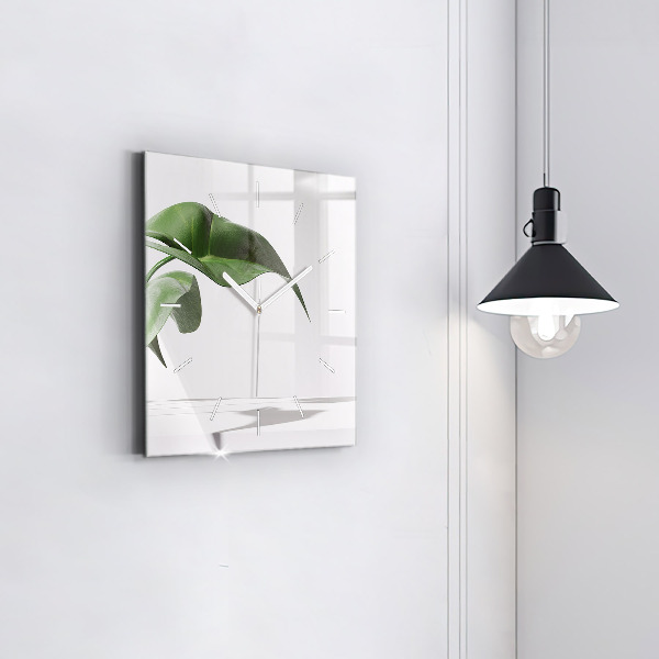 Szögletes fali üvegóra Absztrakt levelek