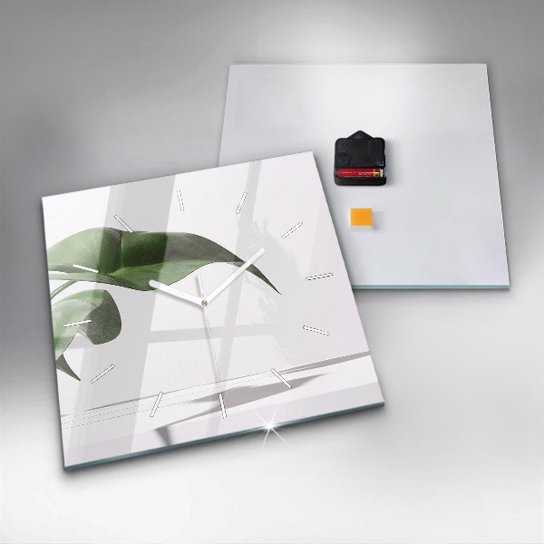 Szögletes fali üvegóra Absztrakt levelek