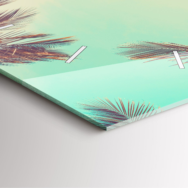 Szögletes fali üvegóra Trópusi pálmafák