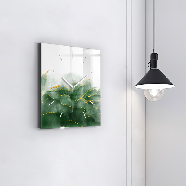 Szögletes fali üvegóra Absztrakciós levelek