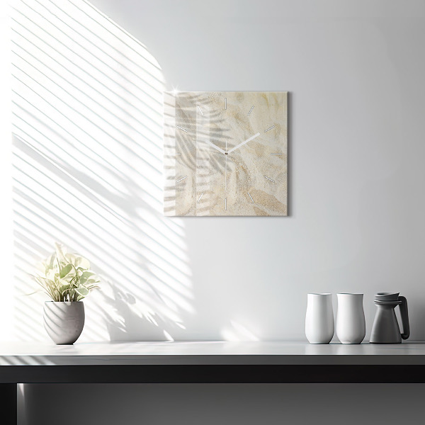 Szögletes fali üvegóra Pálmafa árnyék homok