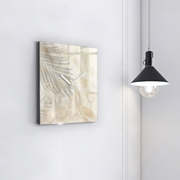 Szögletes fali üvegóra Pálmafa árnyék homok