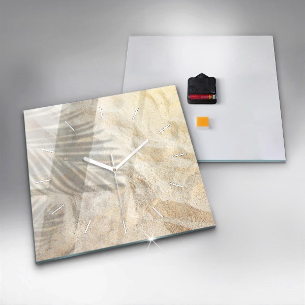 Szögletes fali üvegóra Pálmafa árnyék homok