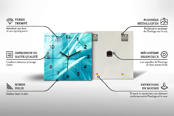 Szögletes fali üvegóra Pálmafa árnyék homok