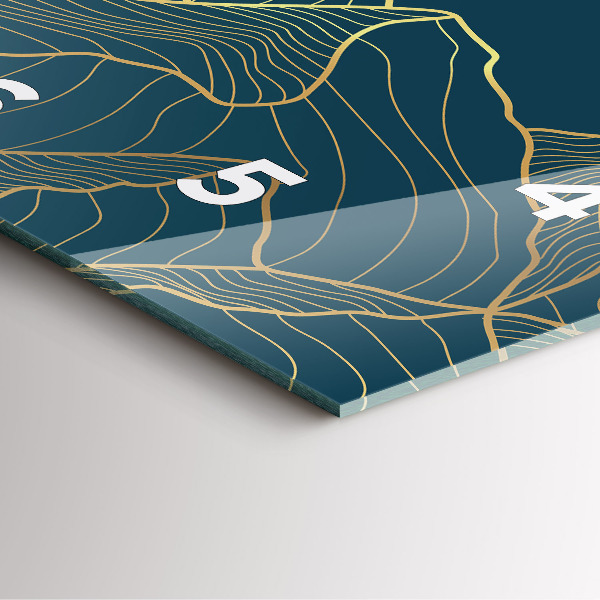 Szögletes fali üvegóra Vázlat a hegyekről