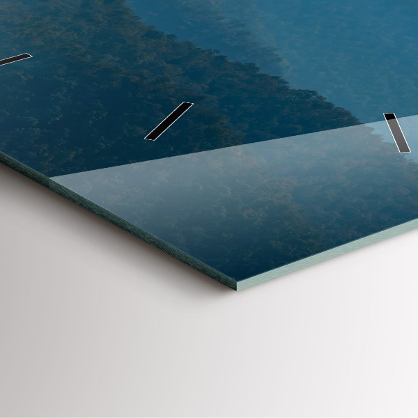 Szögletes fali üvegóra Absztrakt hegyi táj