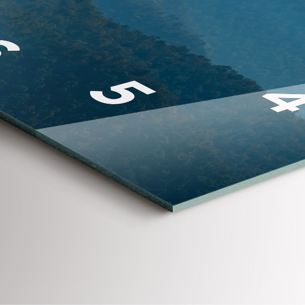 Szögletes fali üvegóra Absztrakt hegyi táj