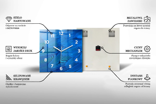 Szögletes fali üvegóra Absztrakt hegyi táj