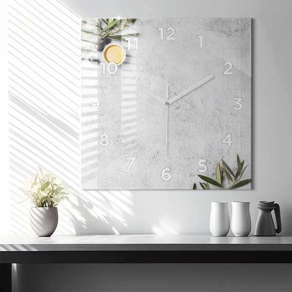 Szögletes fali üvegóra Minimalista olajbogyó