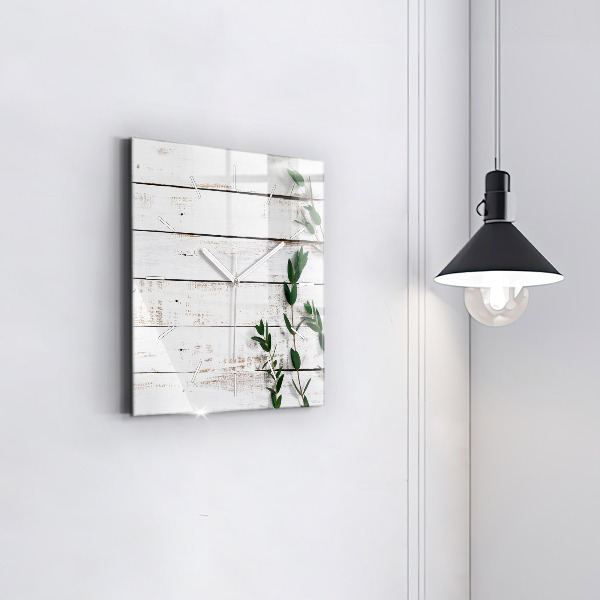 Szögletes fali üvegóra Világos fa táblák