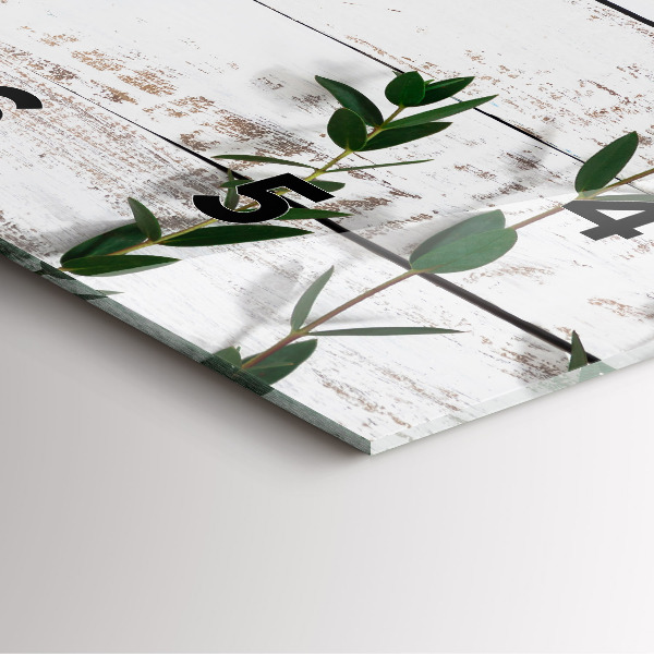 Szögletes fali üvegóra Világos fa táblák