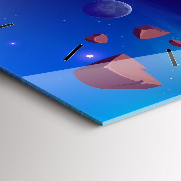 Szögletes fali üvegóra Bolygók galaxis