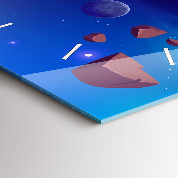 Szögletes fali üvegóra Bolygók galaxis