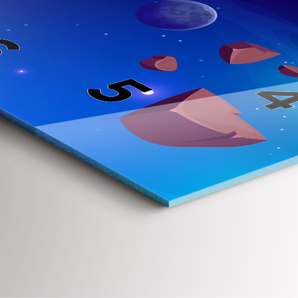 Szögletes fali üvegóra Bolygók galaxis