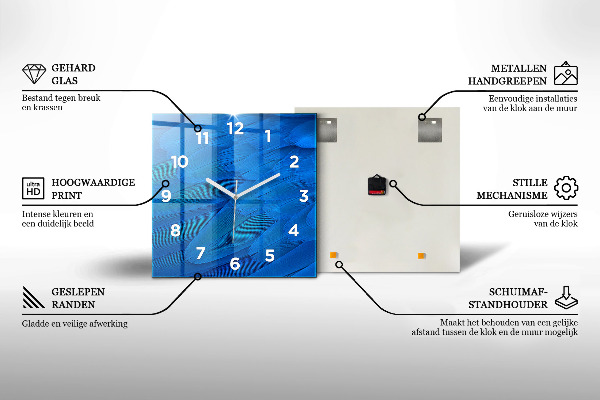 Szögletes fali üvegóra Festett világtérkép