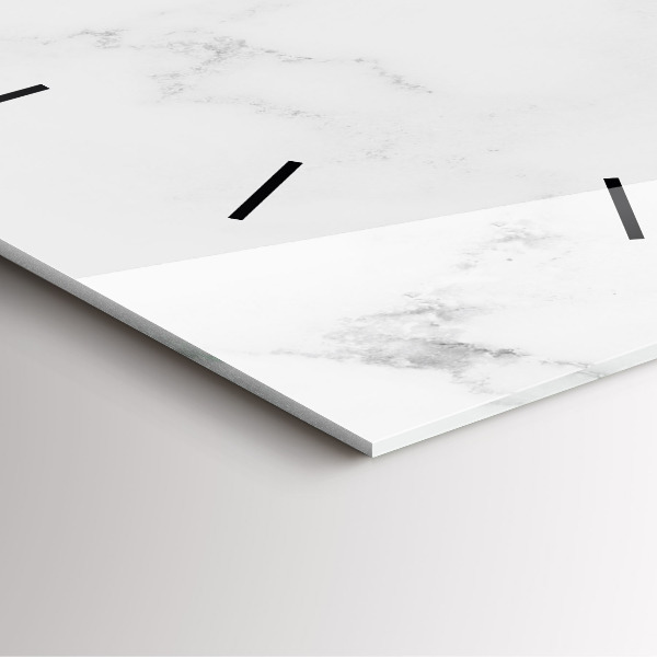 Szögletes fali üvegóra Elegáns márvány