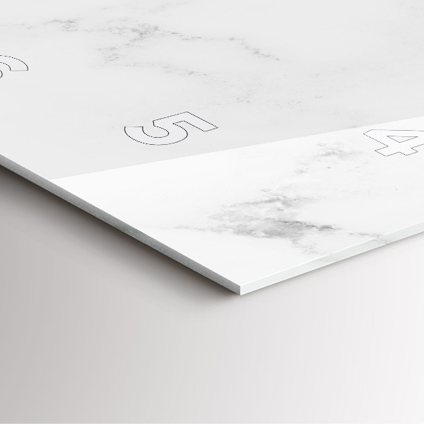 Szögletes fali üvegóra Elegáns márvány