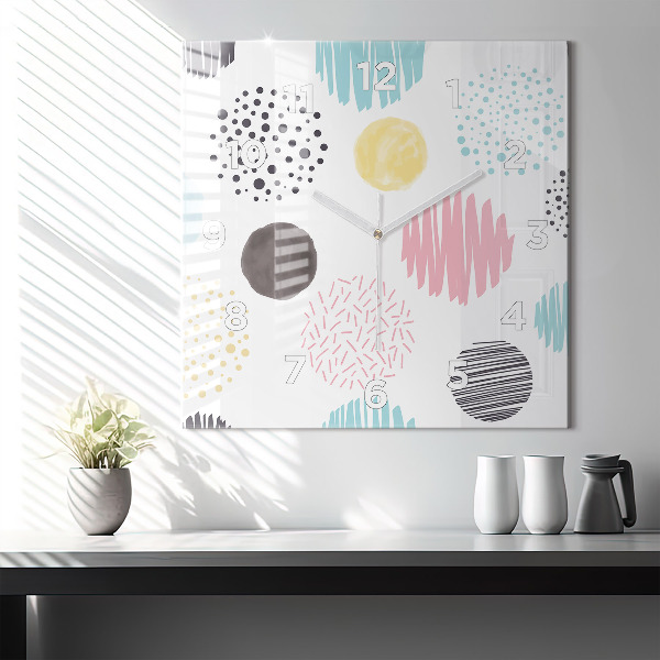 Szögletes fali üvegóra Geometriai minta