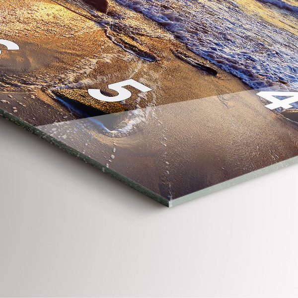 Szögletes fali üvegóra Naplemente a tengerparton