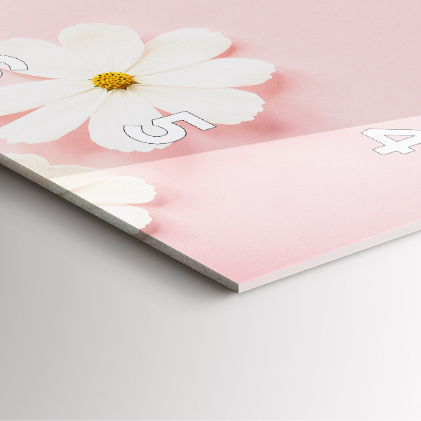 Szögletes fali üvegóra Százszorszép virágok