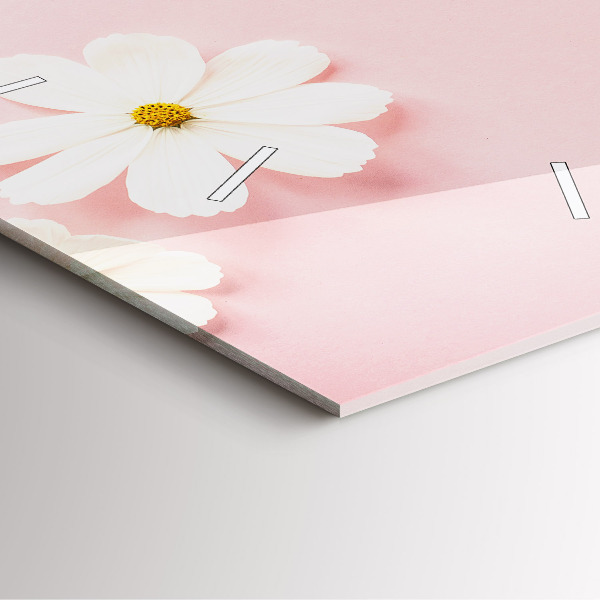 Szögletes fali üvegóra Százszorszép virágok