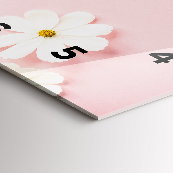 Szögletes fali üvegóra Százszorszép virágok