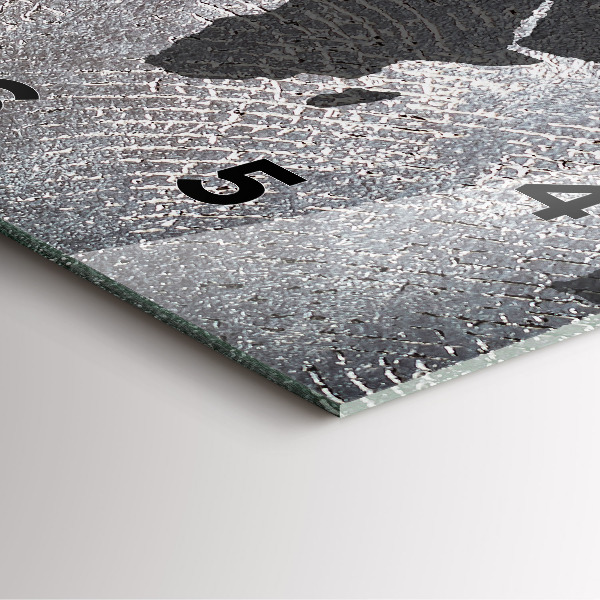 Szögletes fali üvegóra Világtérkép beton