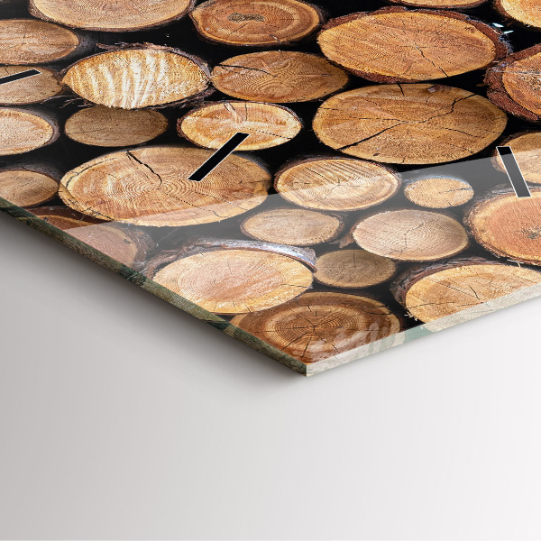 Szögletes fali üvegóra Fa gyűrűk