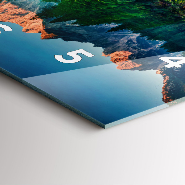 Szögletes fali üvegóra Tó táj