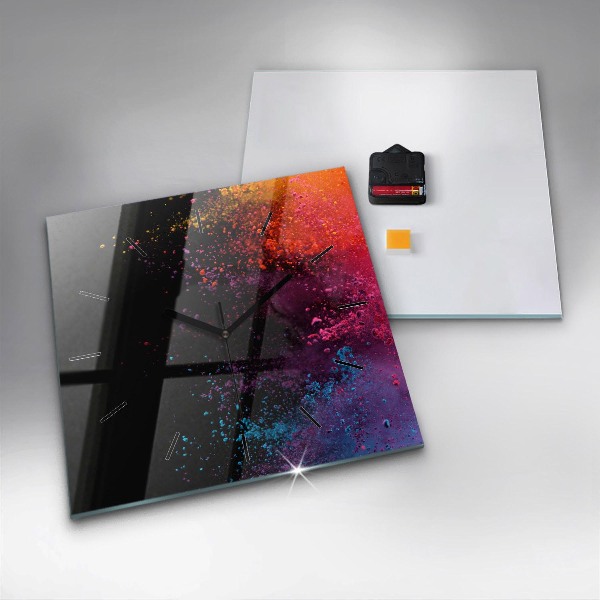 Szögletes fali üvegóra A színek robbanása